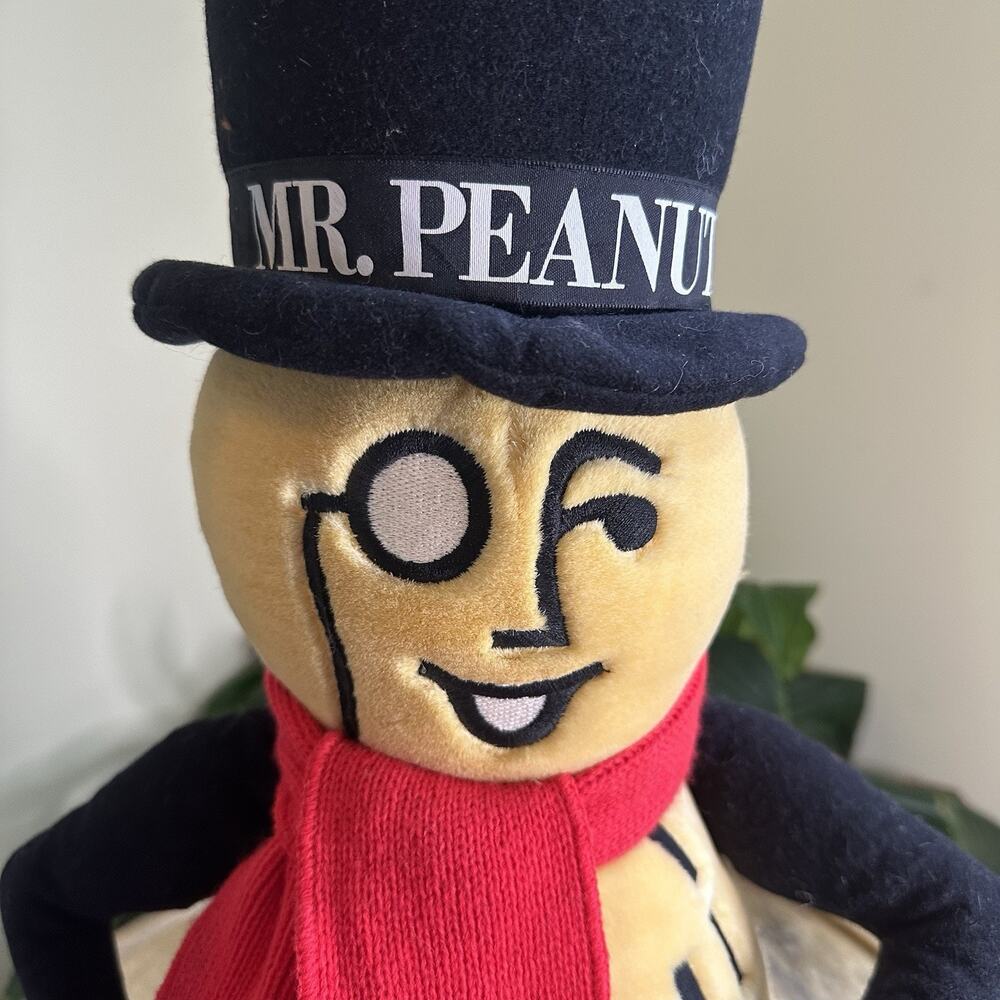 Vintage 1991 Mr Peanut Plush Doll Scarf Cane & Hat 26" Planters - Picture 2 of 7